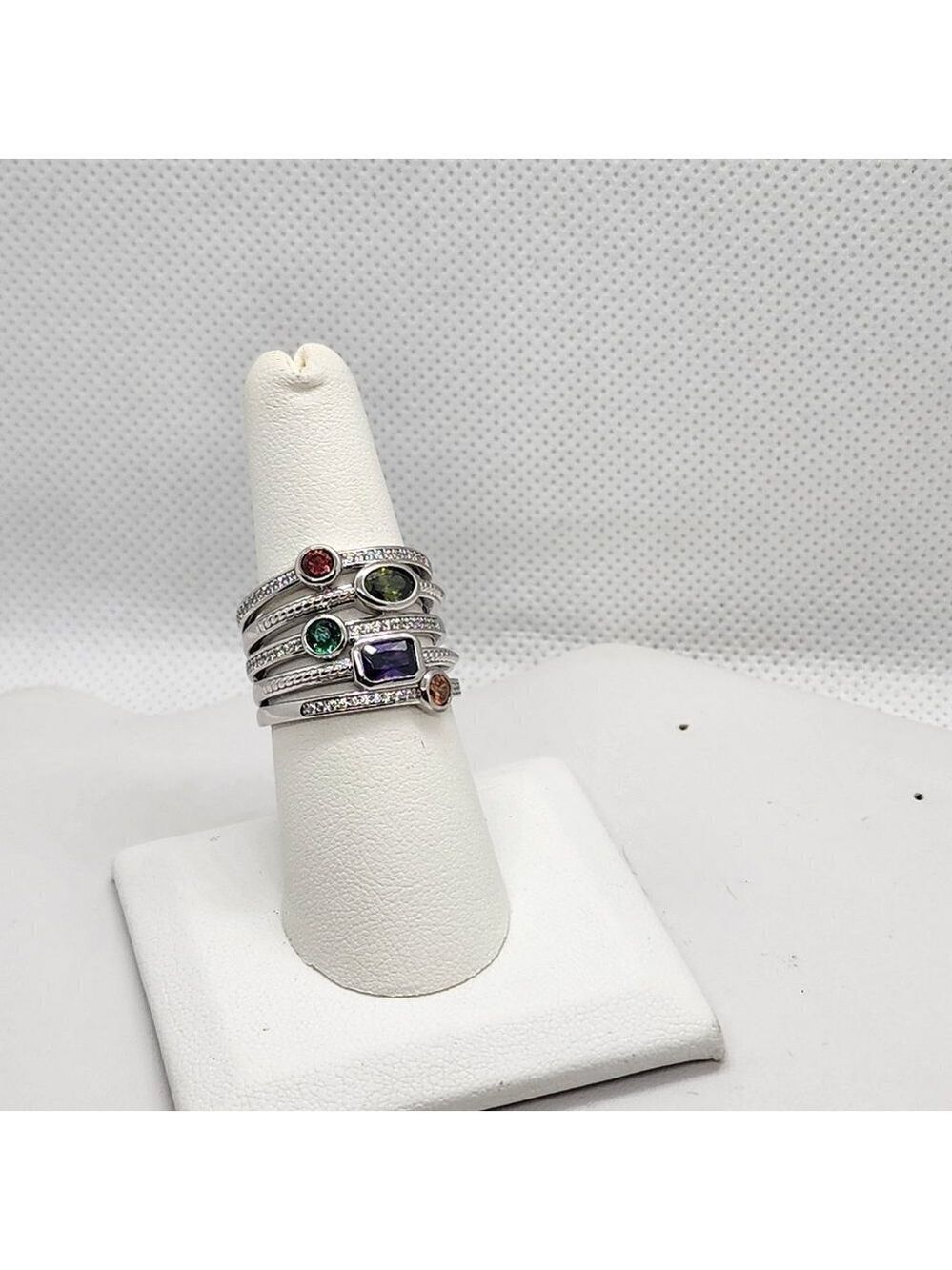 LAST ONE Brand New Sterling Silver 925 Multi Colors Gemstones Ring